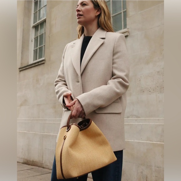 NWT, & Other Stories Cult Oversized beige Wool Single Breasted Blazer, Size 10 - Picture 2 of 14